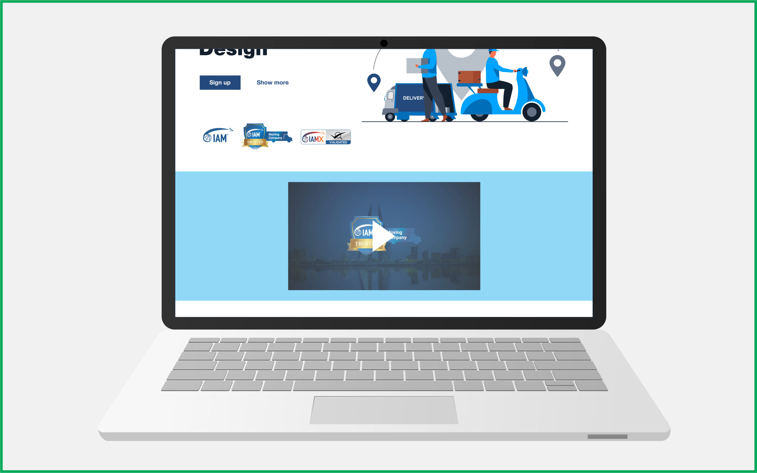 IAMTrusted Moving Company consumer video featured on a website