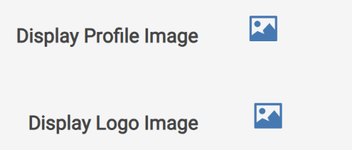 Logo and profile graphic upload section in IAMX