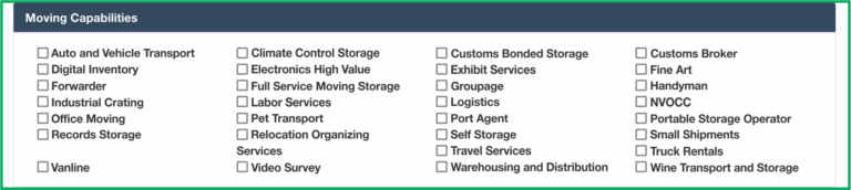 Moving capabilities checkboxes