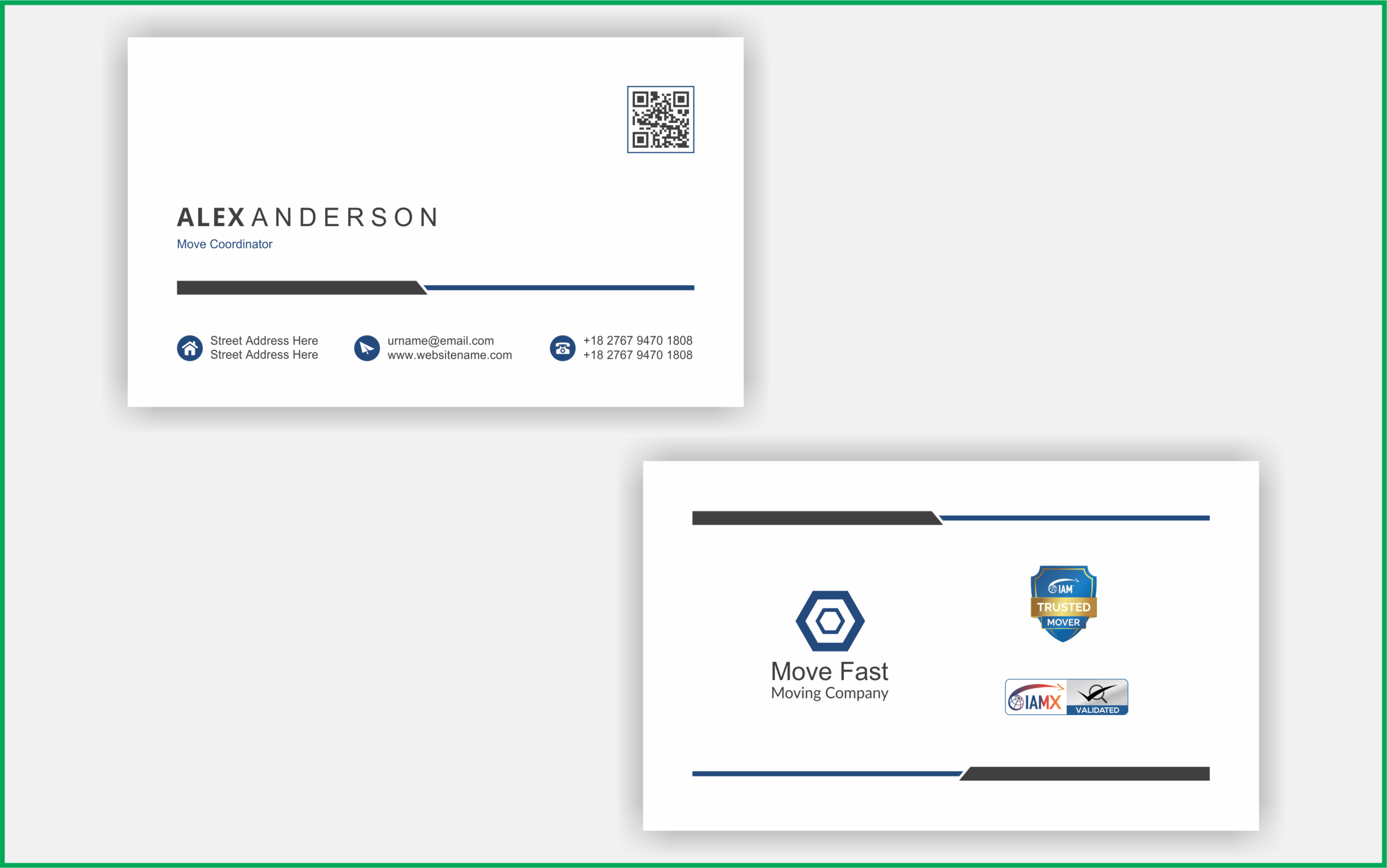 Example of ITMC badge on a business card